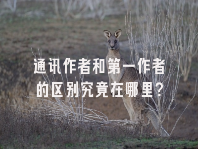 通讯作者和第一作者的区别究竟在哪里？
