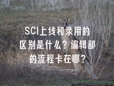 SCI上线和录用的区别是什么？编辑部的流程卡在哪？