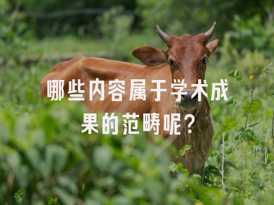 哪些内容属于学术成果的范畴呢？