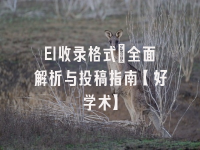 EI收录格式：全面解析与投稿指南【好学术】
