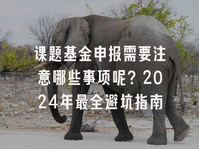 课题基金申报需要注意哪些事项呢？2024年最全避坑指南