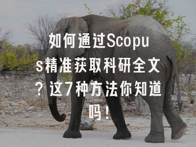 如何通过Scopus精准获取科研全文？这7种方法你知道吗！