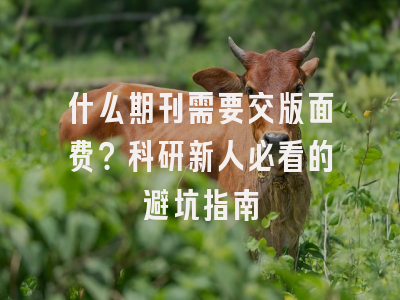 什么期刊需要交版面费？科研新人必看的避坑指南