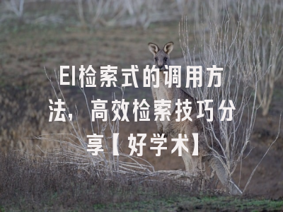 EI检索式的调用方法，高效检索技巧分享【好学术】