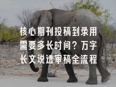 核心期刊投稿到录用需要多长时间？万字长文说透审稿全流程