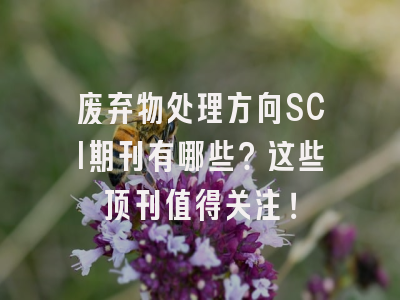 废弃物处理方向SCI期刊有哪些？这些顶刊值得关注！