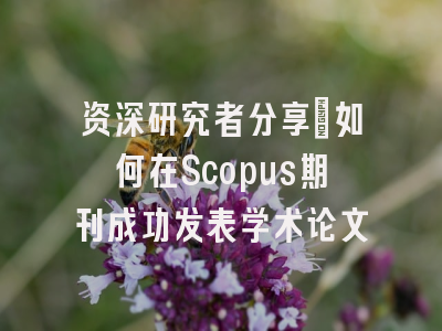 资深研究者分享：如何在Scopus期刊成功发表学术论文