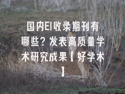 国内EI收录期刊有哪些？发表高质量学术研究成果【好学术】