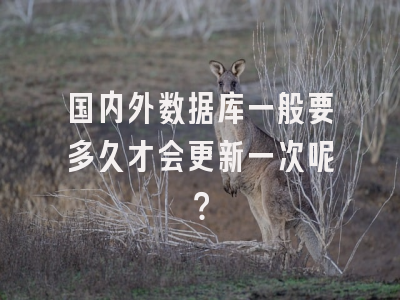 国内外数据库一般要多久才会更新一次呢？