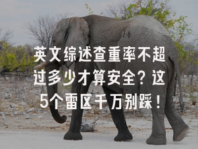 英文综述查重率不超过多少才算安全？这5个雷区千万别踩！