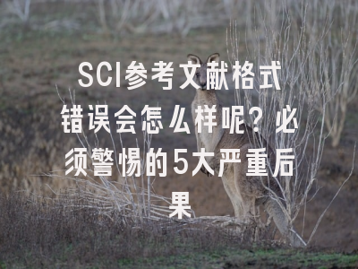SCI参考文献格式错误会怎么样呢？必须警惕的5大严重后果