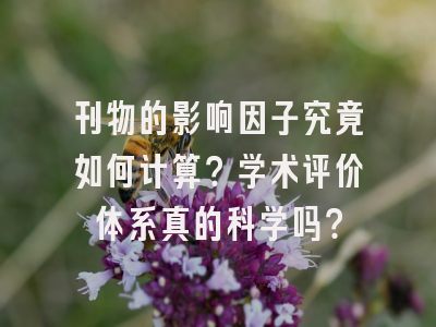 刊物的影响因子究竟如何计算？学术评价体系真的科学吗？