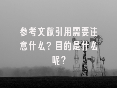 参考文献引用需要注意什么？目的是什么呢？
