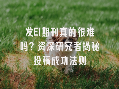 发EI期刊真的很难吗？资深研究者揭秘投稿成功法则