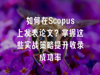 如何在Scopus上发表论文？掌握这些实战策略提升收录成功率