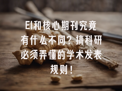EI和核心期刊究竟有什么不同？搞科研必须弄懂的学术发表规则！