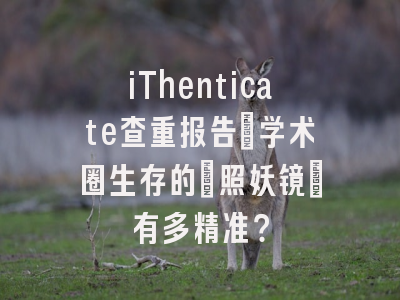 iThenticate查重报告：学术圈生存的「照妖镜」有多精准？