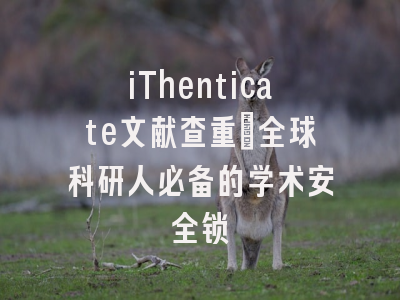 iThenticate文献查重：全球科研人必备的学术安全锁