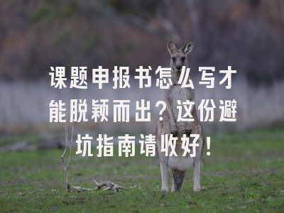 课题申报书怎么写才能脱颖而出？这份避坑指南请收好！