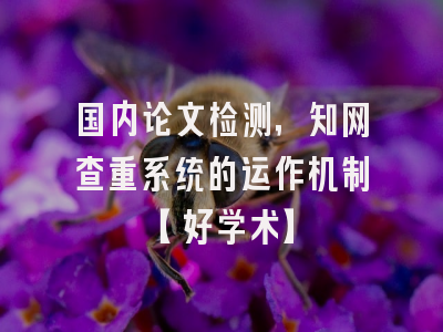 国内论文检测，知网查重系统的运作机制【好学术】