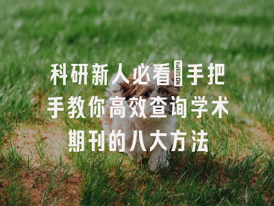 科研新人必看：手把手教你高效查询学术期刊的八大方法