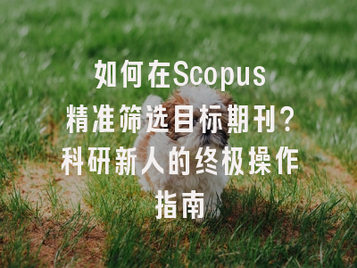 如何在Scopus精准筛选目标期刊？科研新人的终极操作指南