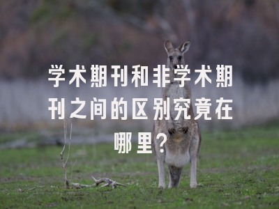 学术期刊和非学术期刊之间的区别究竟在哪里？