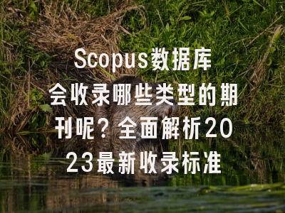 Scopus数据库会收录哪些类型的期刊呢？全面解析2023最新收录标准