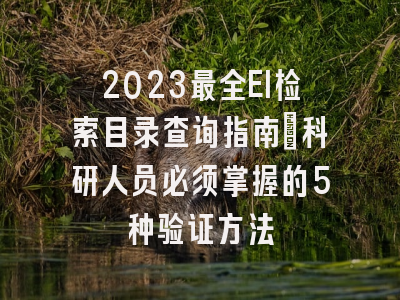 2023最全EI检索目录查询指南：科研人员必须掌握的5种验证方法