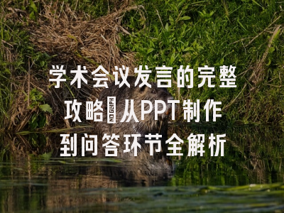 学术会议发言的完整攻略：从PPT制作到问答环节全解析
