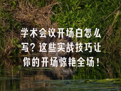 学术会议开场白怎么写？这些实战技巧让你的开场惊艳全场！