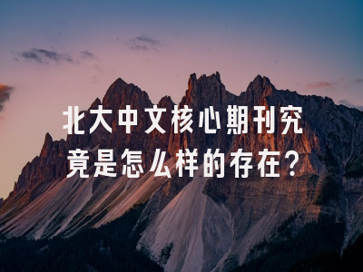 北大中文核心期刊究竟是怎么样的存在？