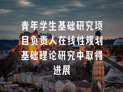 青年学生基础研究项目负责人在线性规划基础理论研究中取得进展