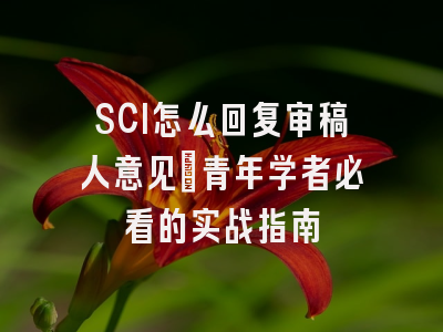 SCI怎么回复审稿人意见：青年学者必看的实战指南