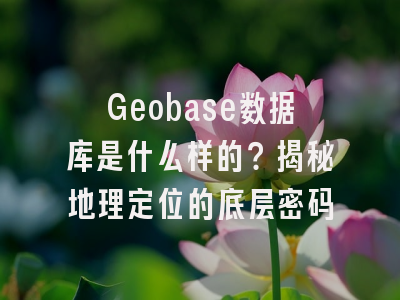 Geobase数据库是什么样的？揭秘地理定位的底层密码