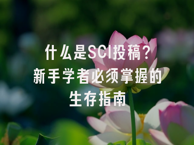 什么是SCI投稿？新手学者必须掌握的生存指南