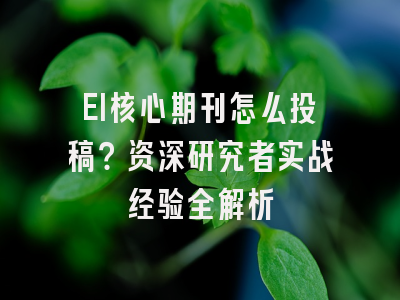EI核心期刊怎么投稿？资深研究者实战经验全解析