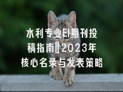 水利专业EI期刊投稿指南：2023年核心名录与发表策略