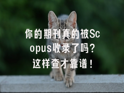 你的期刊真的被Scopus收录了吗？这样查才靠谱！