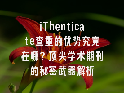 iThenticate查重的优势究竟在哪？顶尖学术期刊的秘密武器解析