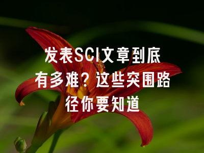 发表SCI文章到底有多难？这些突围路径你要知道