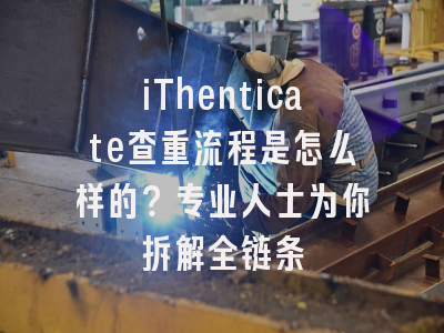 iThenticate查重流程是怎么样的？专业人士为你拆解全链条