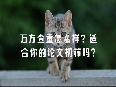 万方查重怎么样？适合你的论文初筛吗？