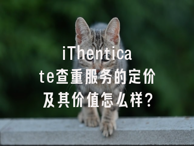 iThenticate查重服务的定价及其价值怎么样？