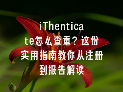 iThenticate怎么查重？这份实用指南教你从注册到报告解读