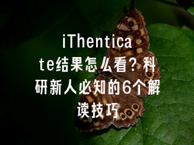 iThenticate结果怎么看？科研新人必知的6个解读技巧