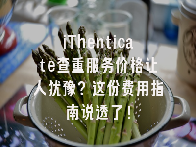 iThenticate查重服务价格让人犹豫？这份费用指南说透了！