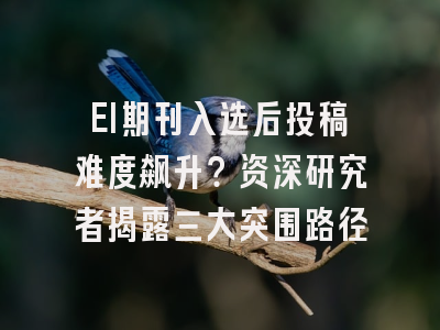 EI期刊入选后投稿难度飙升？资深研究者揭露三大突围路径