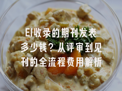 EI收录的期刊发表多少钱？从评审到见刊的全流程费用解析