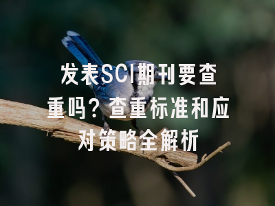 发表SCI期刊要查重吗？查重标准和应对策略全解析